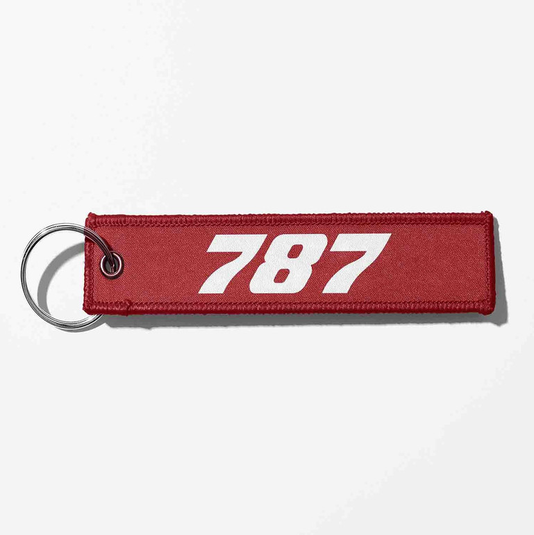 Boeing 787 Flat Text Designed Key Chains