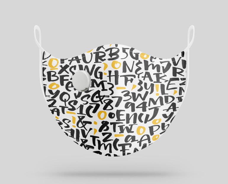 Mixed Letters Designed Face Masks