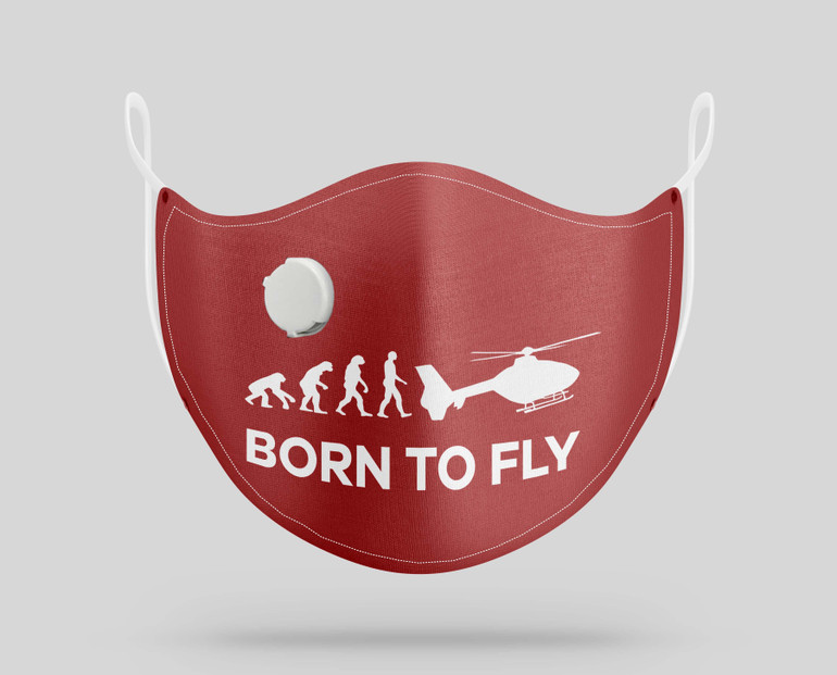 Born To Fly Helicopter Designed Face Masks