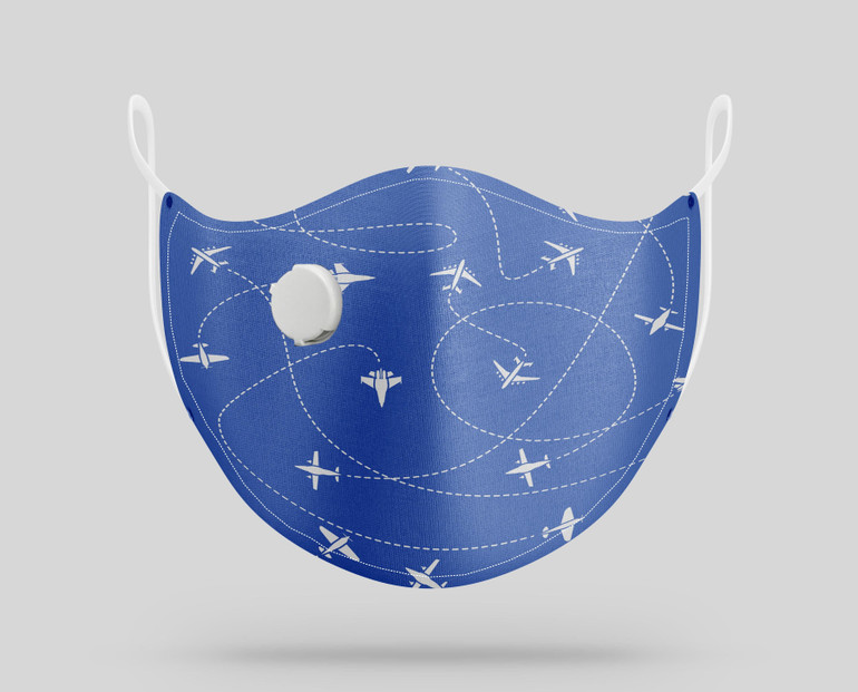 Travel The World By Plane Designed Face Masks