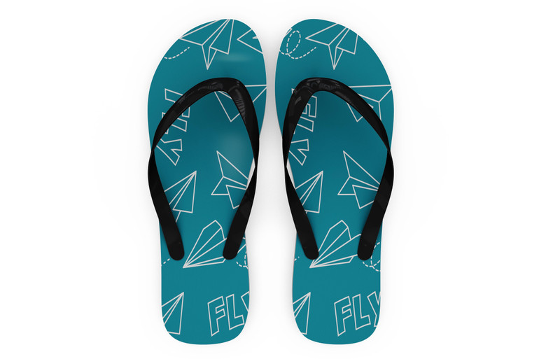 Paper Airplane & Fly Designed Slippers (Flip Flops)
