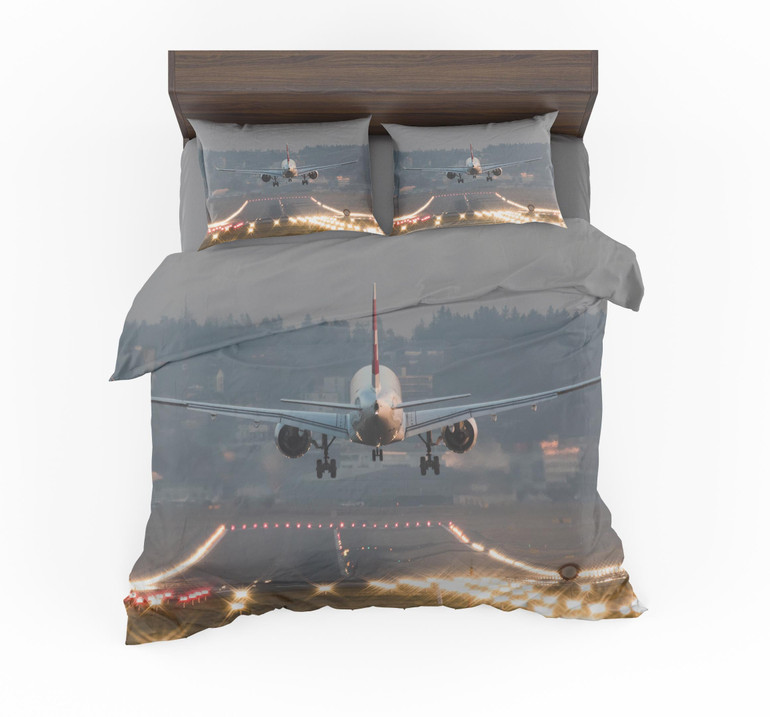 Magnificent Airplane Landing Designed Bedding Sets
