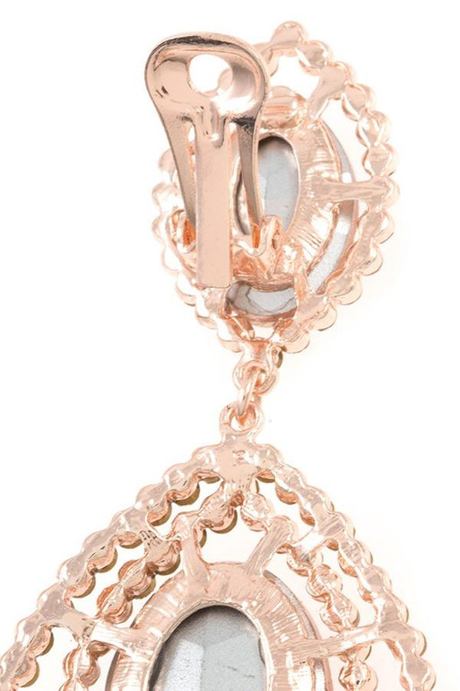 Rhinestone and crystal clip on earring