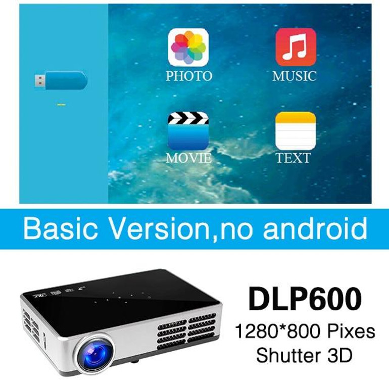 Poner Saund DLP600WIFI Mini projector Portable DLP Full 3D Android Bluetooth 1280*800 WIFI Digital Home theater 1080P HDMI USB