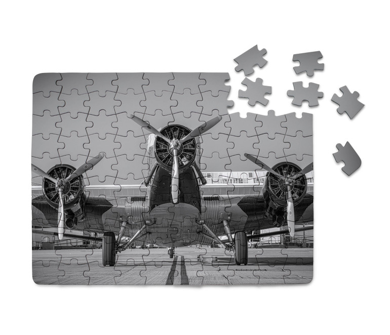 Face to Face to 3 Engine Old Airplane Printed Puzzles