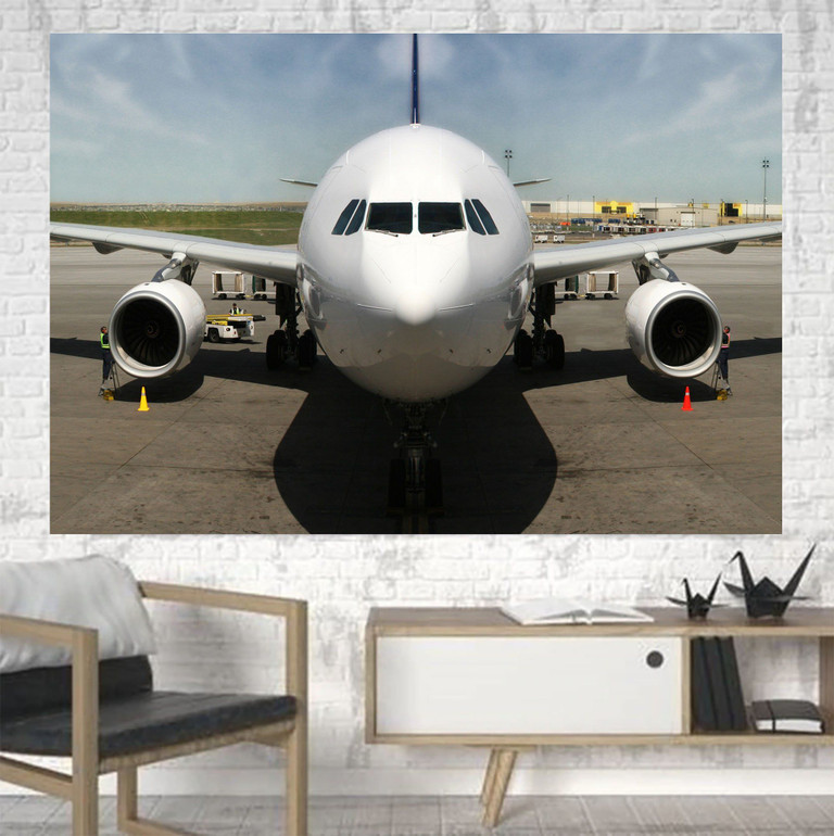 Face to Face with an Huge Airbus Printed Canvas Posters (1 Piece)