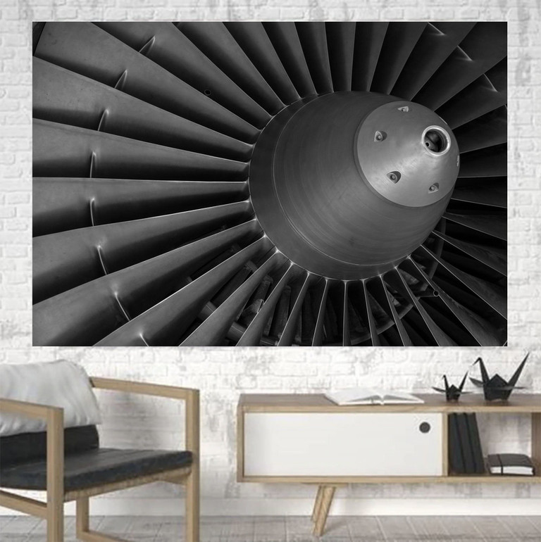 Super View of Jet Engine Printed Canvas Posters (1 Piece)