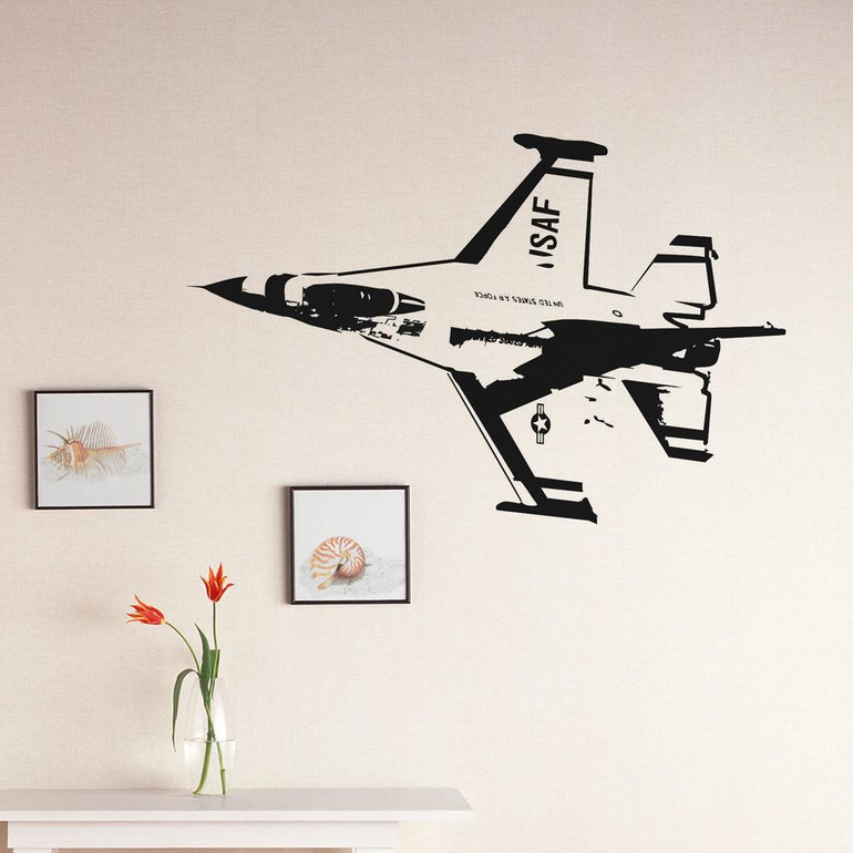 USAF Fighting Falcon F16 Designed Wall Sticker