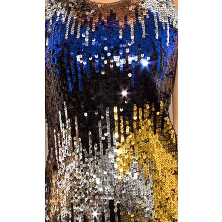 Silver Sequined Sexy  Mini Dress Silver Sequined Sexy  Mini Dress