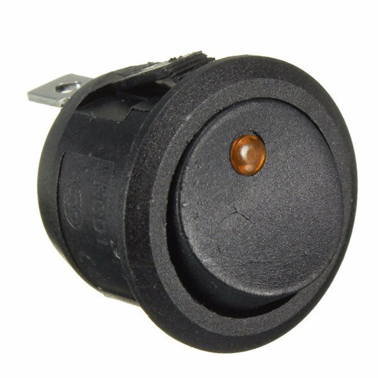 3 Pins Car Round ON/OFF Rocker Push Button Switch LED illuminated Car Dash Boat 12V