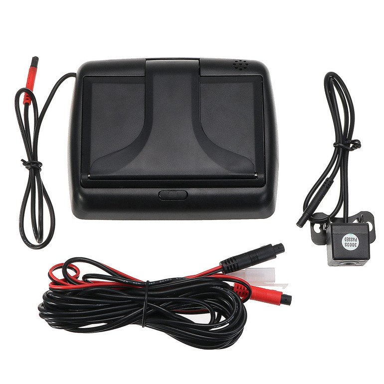 4.3 Inch Foldable LCD Rear View Display Monitor + Car Reverse Backup Parking Camera