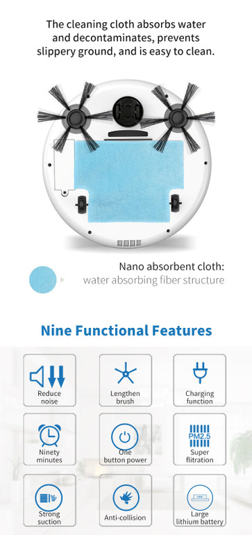 bowAI USB Charging Smart Sweeping Robot Intelligent Sweeping Robot Household Appliance Cleaning Machine Sweeping Machine Vacuum Cleaner