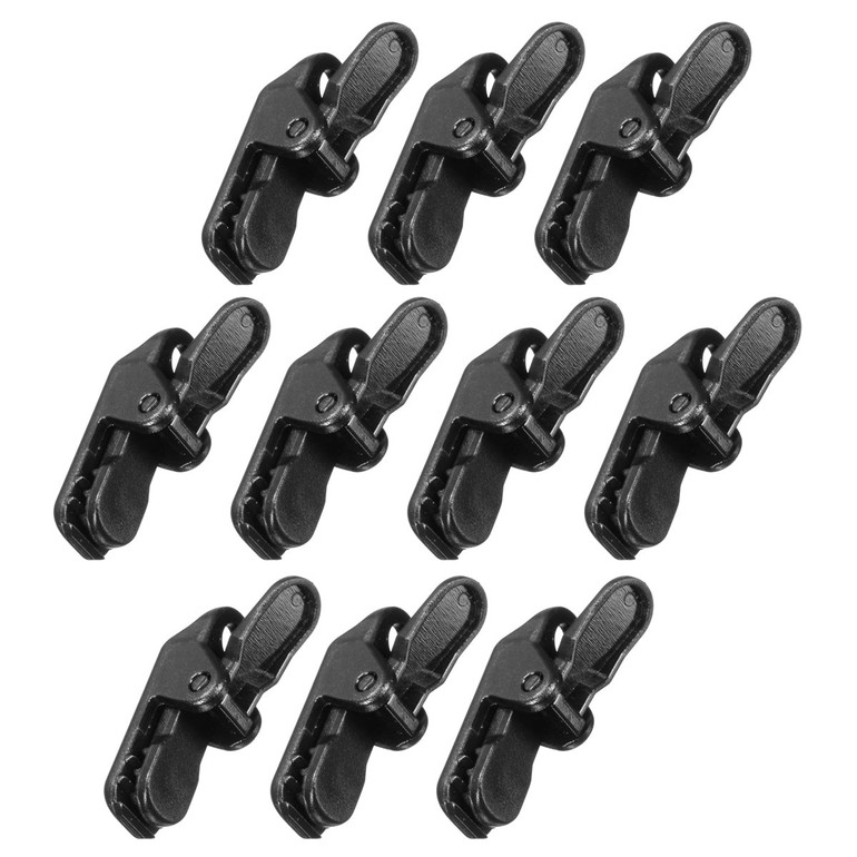 10Pcs Tent Windproof Securing Clip Black Hook Buckle Alligator Clip