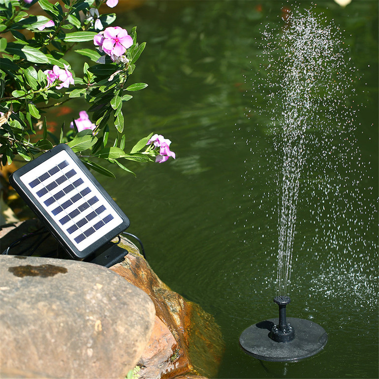 7V 1.5W Solar Panel Powered Pump Birdbath Fountain Water Pump For Garden Night Pond Pool
