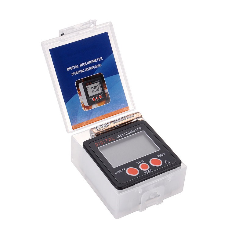Drillpro 0.1° 360 Degree Large LCD Digital Protractor Inclinometer Magnetic Electronic Angle Level Box