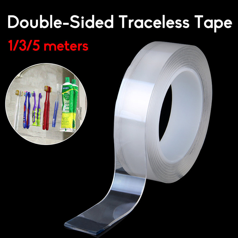 1/3/5M Nano PU Gel Double-Sided Traceless Tape Transparent Adhesive Tapes