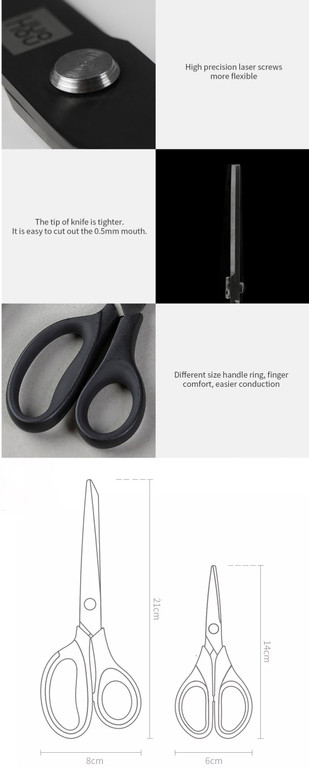HUOHOU 2pcs Titanium-plated Scissors Black Sharp Sets Sewing Thread Antirust Pruning Scissor Leaves Trimmer Non-slip Tools Kit from xiaomi youpin