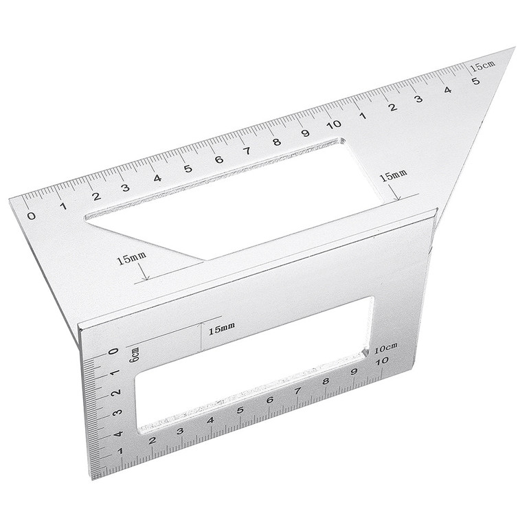 Aluminum Alloy Woodworking Scriber T Ruler Square Multifunctional 45/90 Degree Angle Ruler Angle Protractor Gauge