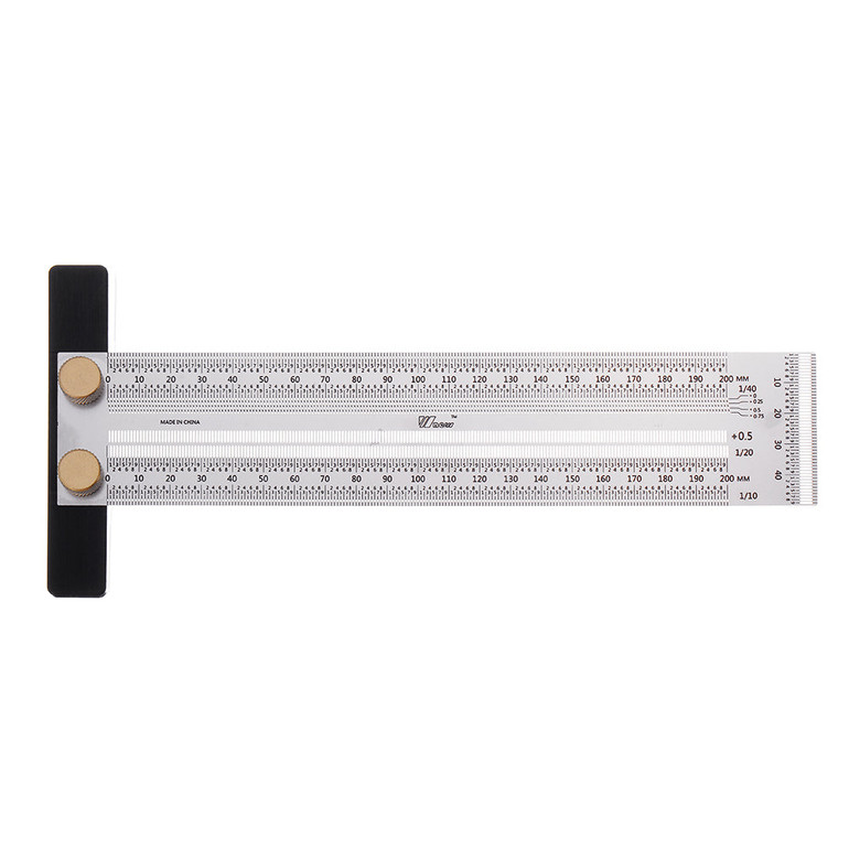 High-precision Scale Ruler T-type Hole Ruler Stainless Woodworking Scribing Mark Ruler