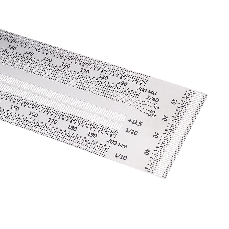 Drillpro 200mm Stainless Steel Precision Marking T Ruler Hole Positioning Measuring Ruler Woodworking Scriber Scribing Tool