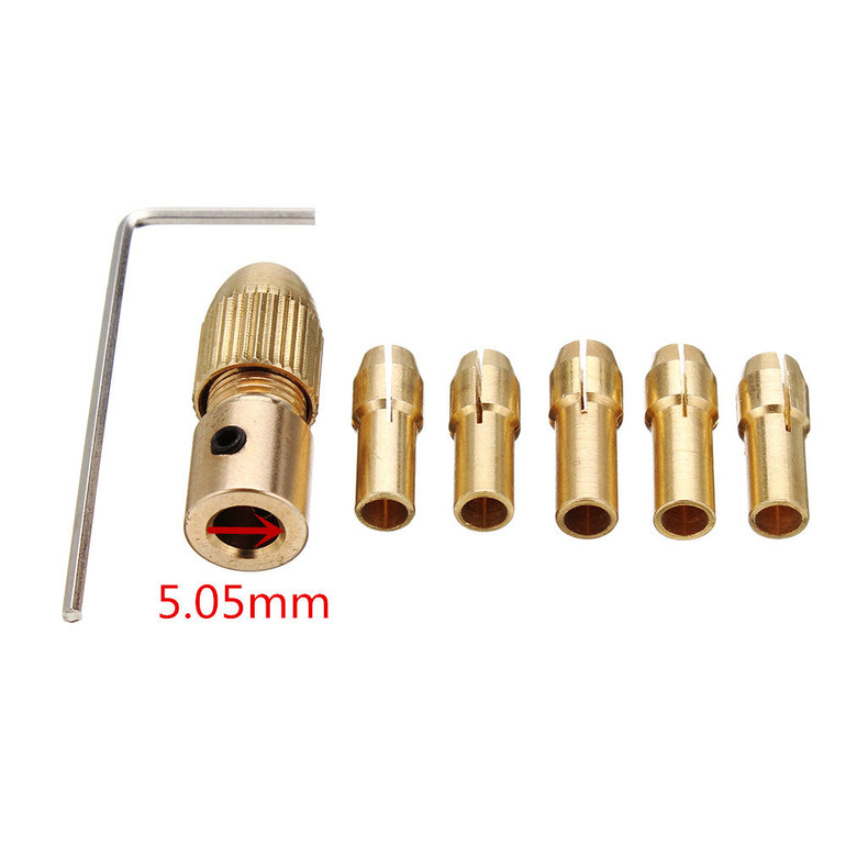 Drillpro 8pcs 0.5-3mm Small Electric Drill Bit Collet Twist Drill Chuck Tool for 3.17/5.05mm Shank