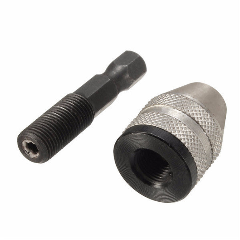 1/4 Inch Hex Shank Keyless Drill Chuck Quick Change Adapter Converter 0.3-3mm