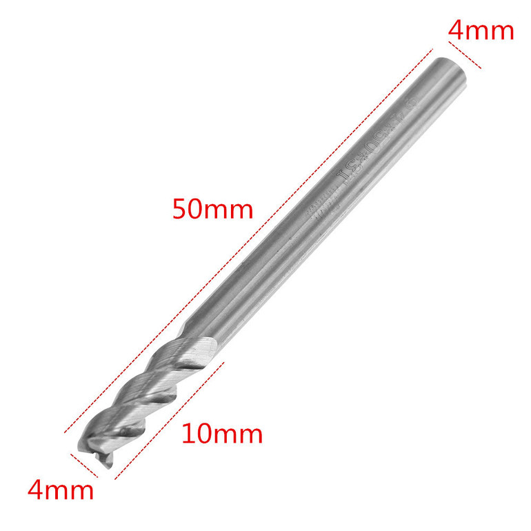Drillpro 10pcs 4mm HRC58 3 Flutes End Mill Cutter Tungsten Carbide CNC Milling Cutter Tool for Aluminum