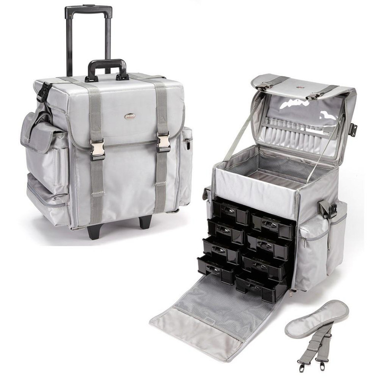 Professional Soft Sided Rolling Makeup Case w/ Drawers