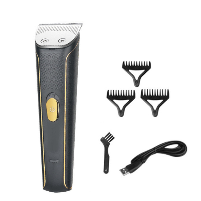 Kemei USB Carved Carbon Steel Blade With Hair Salon Push White USB Rechargeable Carved Hair Clipper