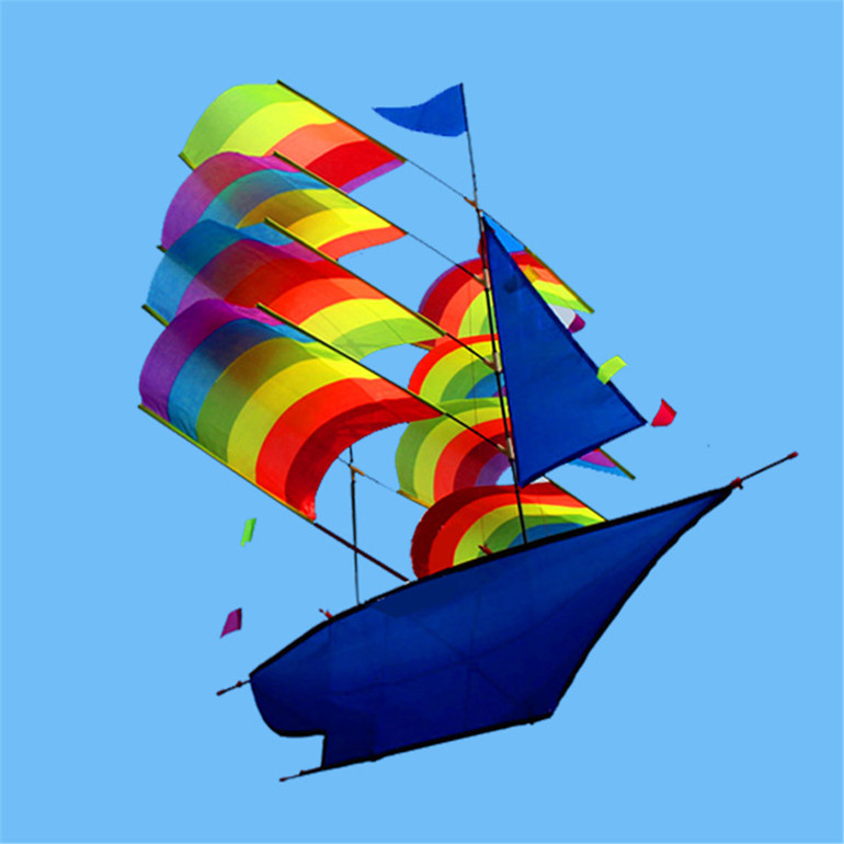 Huge 37"3D Stereo Sailboat Kite Big Size Flying Free Shipping Outdoor Toy