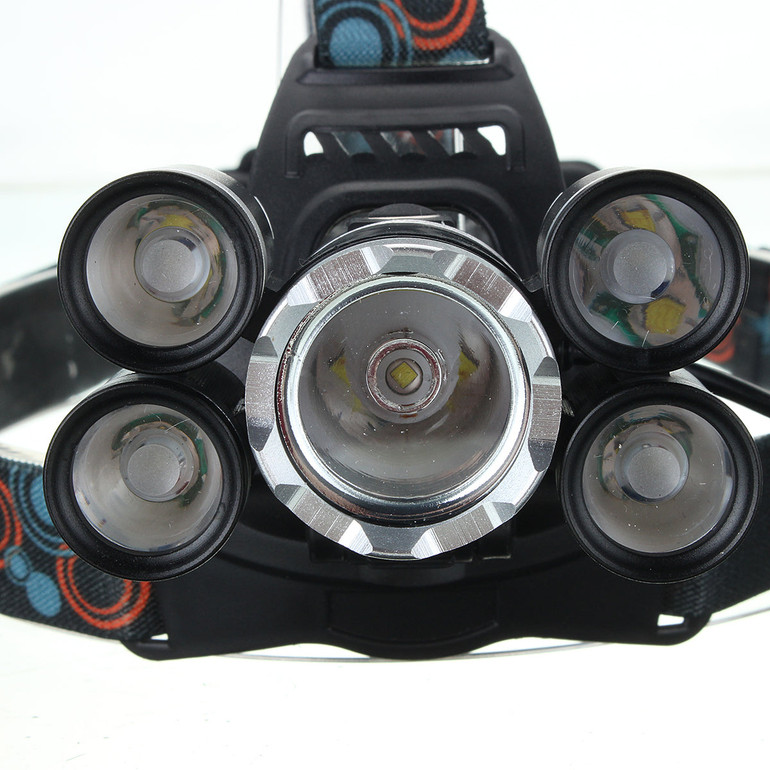 XANES® 7310-A 2500LM T6+4xXPE Headlamp 4 Modes 90° Adjustable Waterproof Work Light