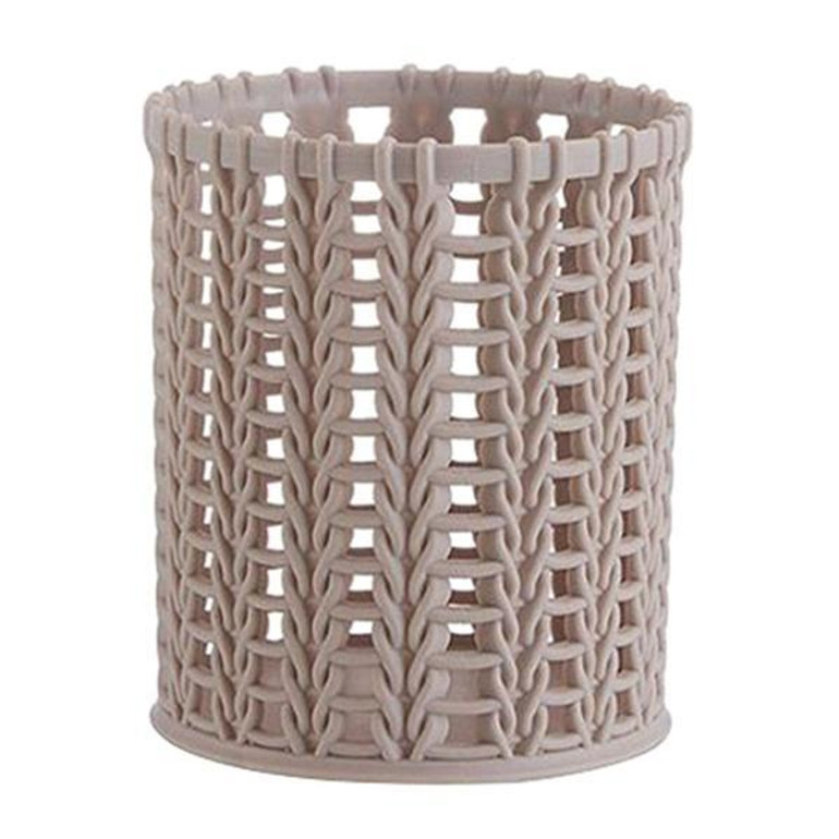 Creative Rattan Plastic Pen Holder Multifunctional Hollow Boxes Desktop Office Stationery Bucket