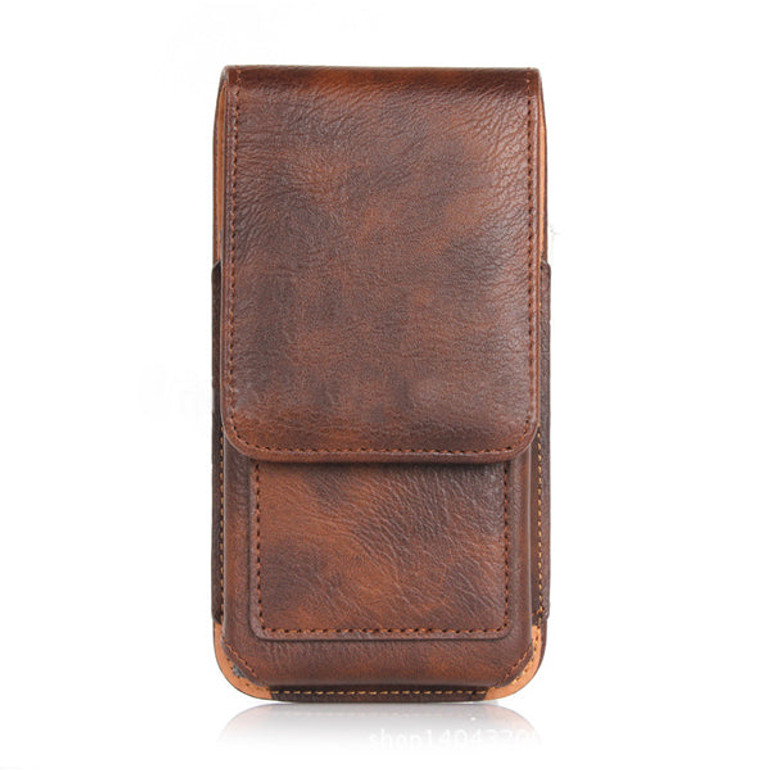 Man Business PU Phone Bag Card Bag Wallet Purse Dual Use Waist Bag
