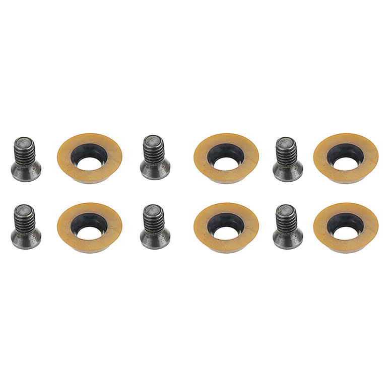 Drillpro 115mm Wood Carving Disc Titanium Coated 6 Round Carbide Inserts Angle Grinder Disc Wood Shaping Disc Woodworking Cutting Disc