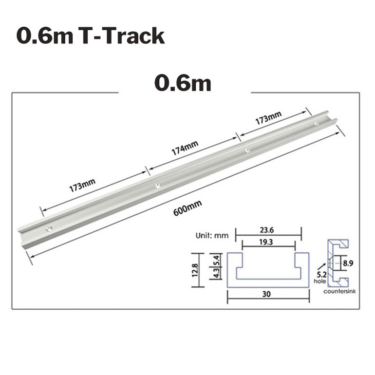 300/400/500/600mm Aluminium Alloy T-track for Carpenter DIY Woodworking Tool