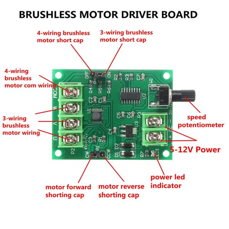 5V-12V DC Brushless Motor Driver Board Controller For Hard drive motor 3/4 wire