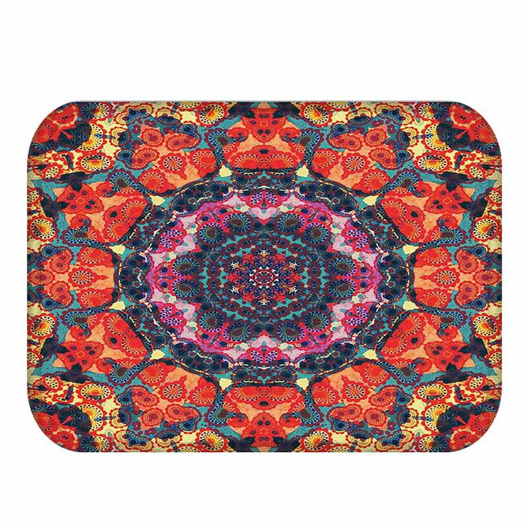 Honana BX-29 40x60cm 3D Painting Spiral Pattern Coral Fleece Mat Absorbent Bathroom Anti Slip Carpet