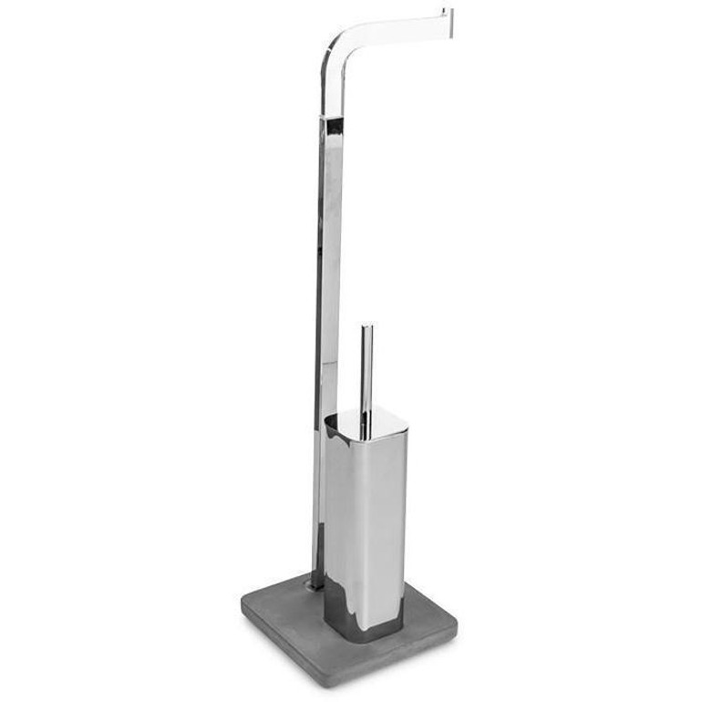 CP Chrome Bathroom Toilet Brush Holder and Toilet Paper Holder Set, Brass