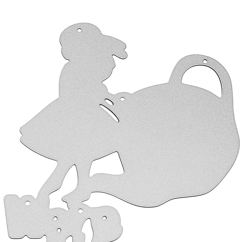 Girl and Teapot Cutting Die Stencil for DIY Scrapbook Album Paper Card Gift Girl and Teapot Cutting Die Stencil for DIY Scrapbook Album Paper Card Gift