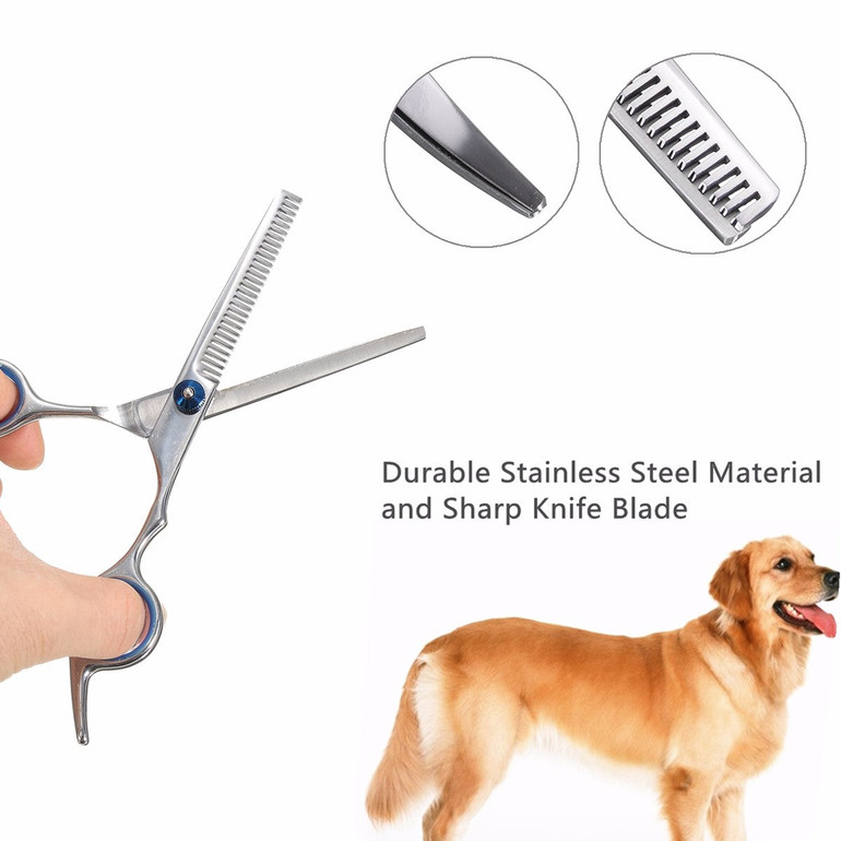 7Pcs/Lot Dog Cat Grooming Scissors Set Straight Curved Cutting Thinning Shears Kit Puppy Hair Trimmer Pet Beauty
