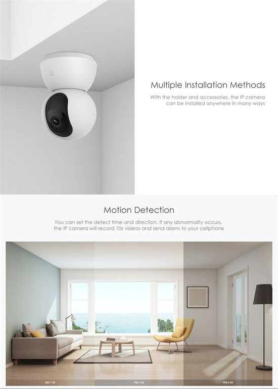 XIAOMI MIJIA 360 Degree 1080P Night Vision IR Camera Motion Detection Two Way Audio Pan Tilt IP Camera