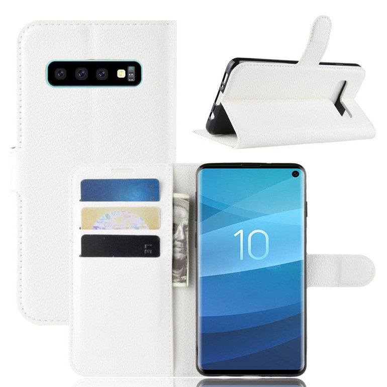 PU Leather Wallet Kickstand Flip Protective Case For Samsung Galaxy S10 6.1 Inch