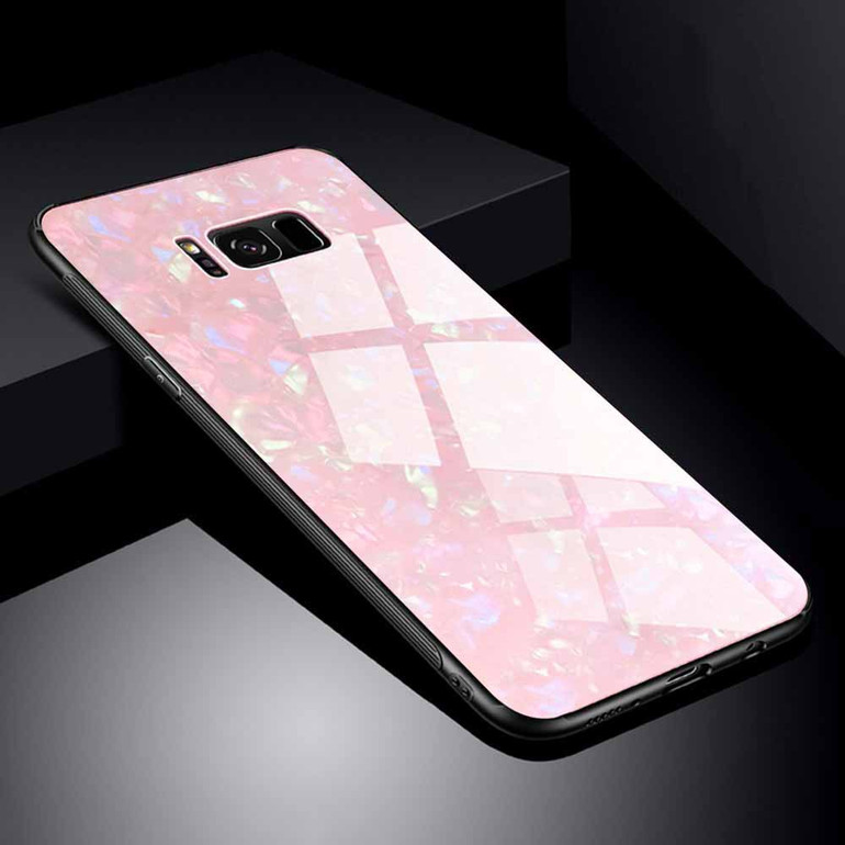 Bakeey Shell Pattern Glossy Glass Soft Edge Protective Case for Samsung Galaxy S8 Plus