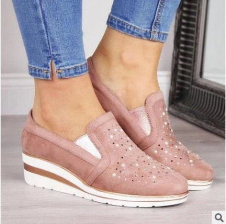 Autumn Women Flat Bling Sneakers Casual Vulcanized Shoes Female Lace Up Ladies Platform Comfort Crystal Loafers Fashion Shoes Autumn Women Flat Bling Sneakers Casual Vulcanized Shoes Female Lace Up Ladies Platform Comfort Crystal Loafers Fashion Shoes