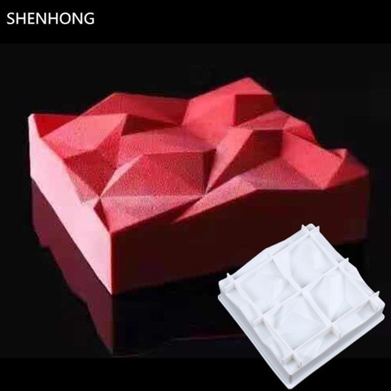 SHENHONG Volcanic Rock Silicone Cake Mold Mousse Pan 3D Baking Art Mould Silikonowe For Muffin Brownie Pastry Non-stick Moule