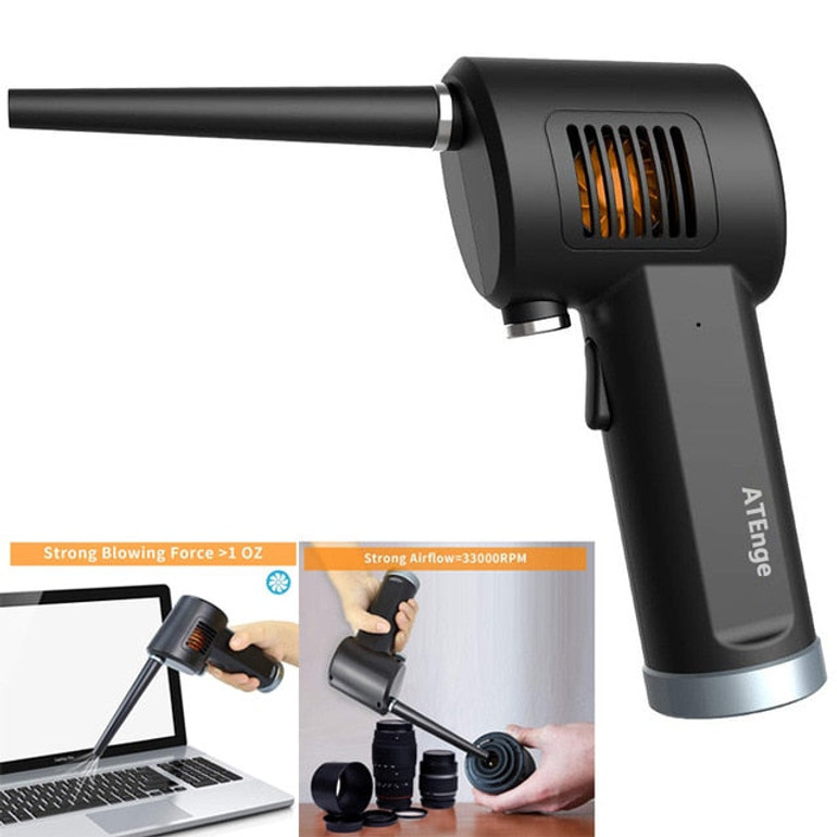 ATEnge Cordless Air Duster for Computer Compressed Gas Air Cans,Keyboard Cleaner Auto，Rechargeable Electric Duster Air Blowe