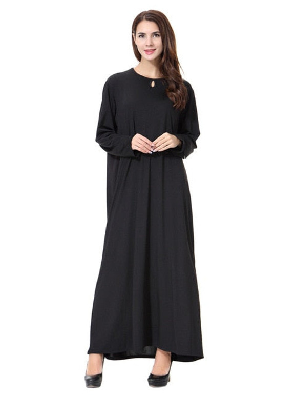 Dubai islamic clothing muslim abaya kaftan dubai arabian dress namaz elbisesi Black