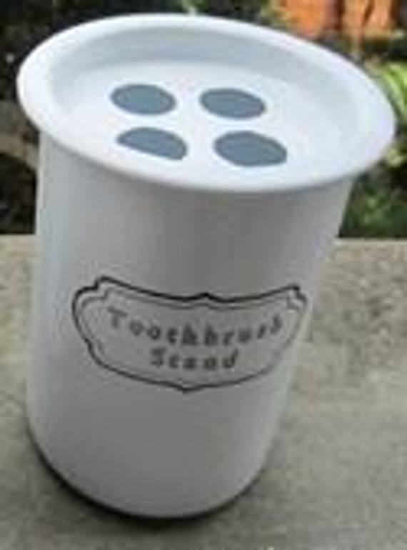 Enamelware toothbrush holder
