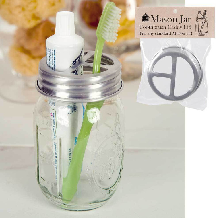 Mason Jar Toothbrush Holder Lid (Set of 4)