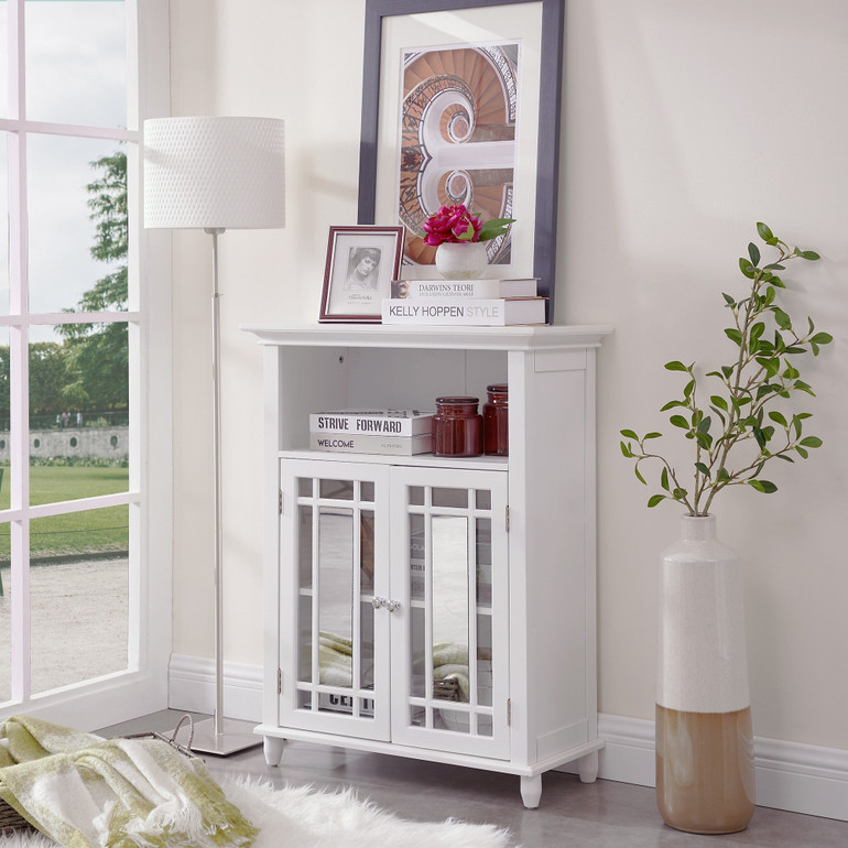 Circlelink Floor Storage Cabinet Living/Bathroom Item Organizer, White Finish Circlelink Floor Storage Cabinet Living/Bathroom Item Organizer, White Finish